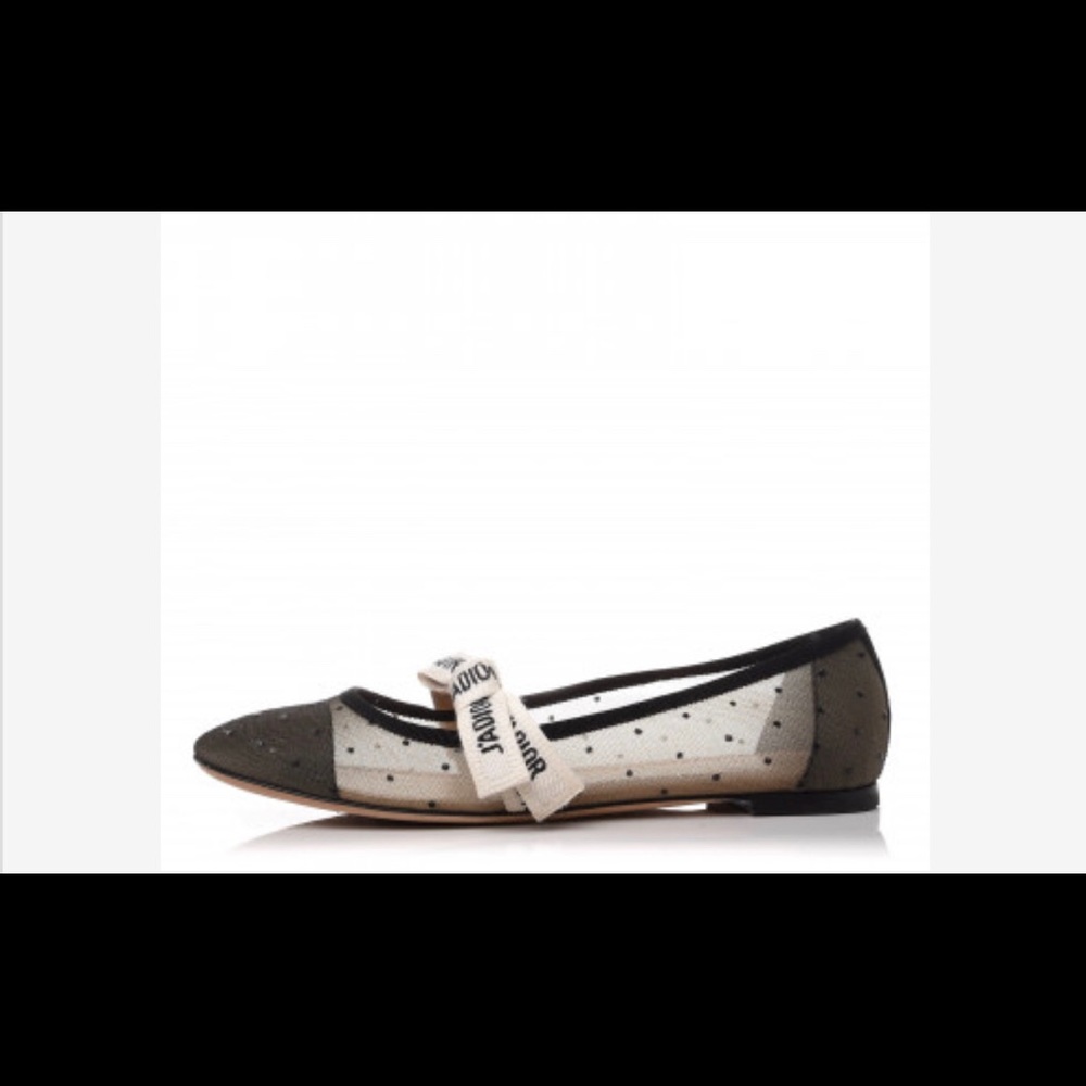 DIOR MISS J'ADIOR DOTTED SWISS TULLE BALLET PUMP